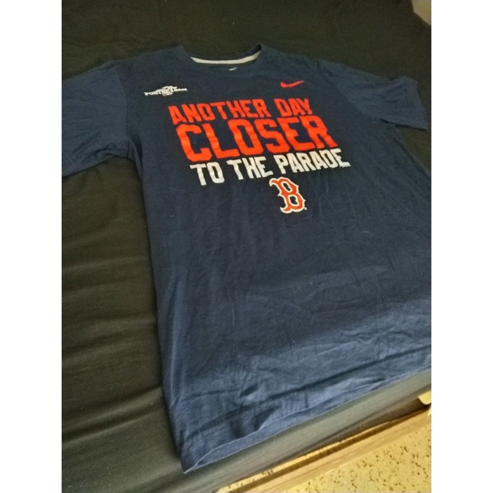 Boston Red Sox Shirt Men's L Blue Nike 2013 World Series Champions Short Sleeve